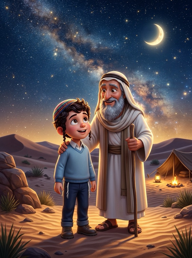 Avraham Counts the Stars - a real printed Torah Tale book for Parshas Lech Lecha