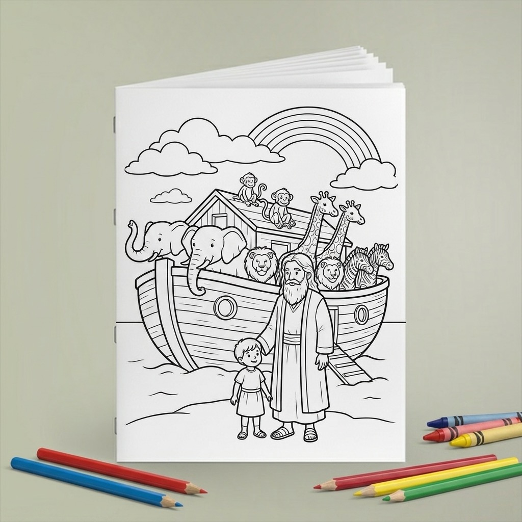 Matching coloring book — the printed Torah Tale product